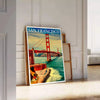 charm bygone era San Francisco Vintage Travel Poster soothing blues greens captivating wall art ideal gift unique artwork space A4 cm A0 sizes