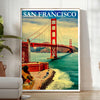 charm bygone era San Francisco Vintage Travel Poster soothing blues greens captivating wall art ideal gift unique artwork space A4 cm A0 sizes