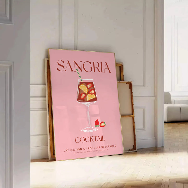 Sangria Cocktail Poster Travel Poster High Quality Frame Premium Print Home Decor Color