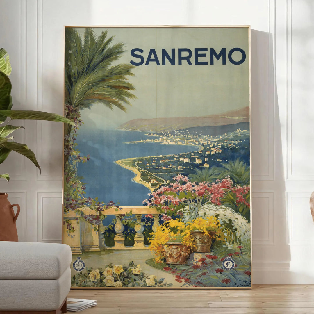 Sanremo Italy Travel Poster Poster Travel Poster High Quality Frame Premium Print Home Decor Color