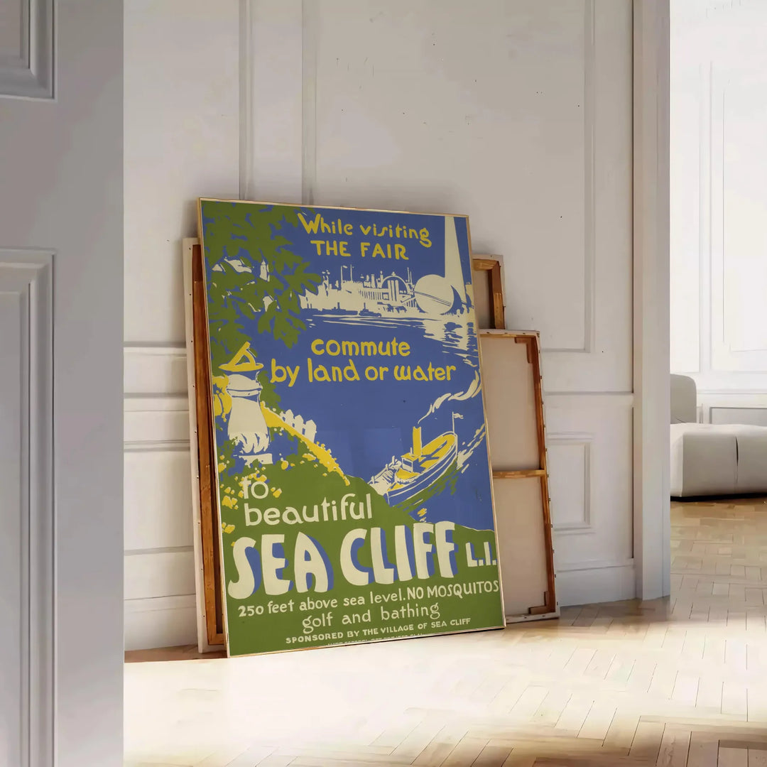 Sea Cliff Travel Poster Print Travel Poster High Quality Frame Premium Print Home Decor Color