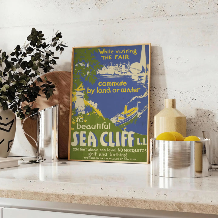 Sea Cliff Travel Poster Print Travel Poster High Quality Frame Premium Print Home Decor Color