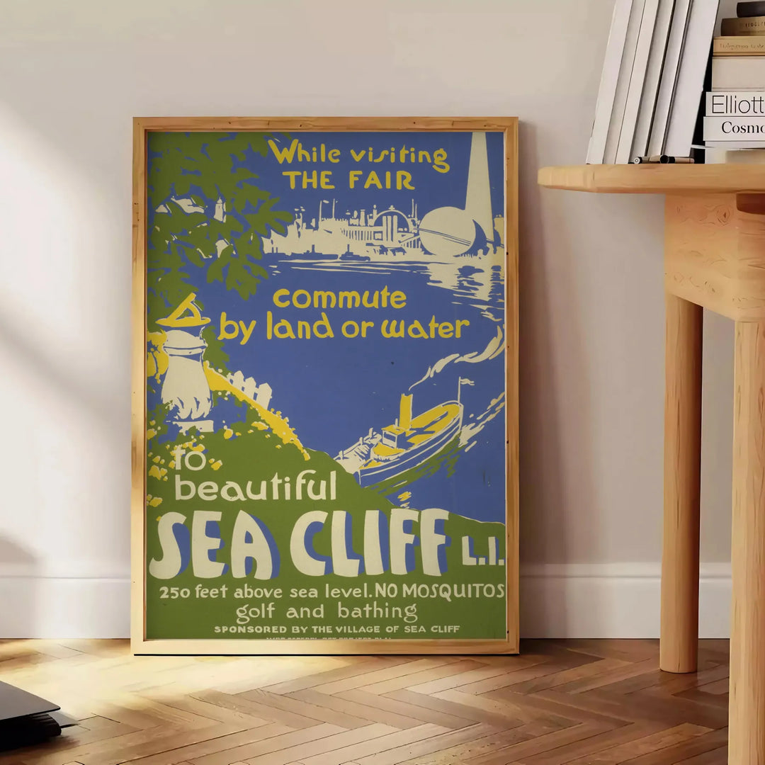 Sea Cliff Travel Poster Print Travel Poster High Quality Frame Premium Print Home Decor Color