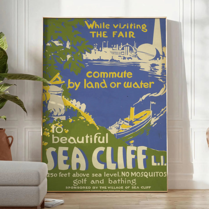 Sea Cliff Travel Poster Print Travel Poster High Quality Frame Premium Print Home Decor Color