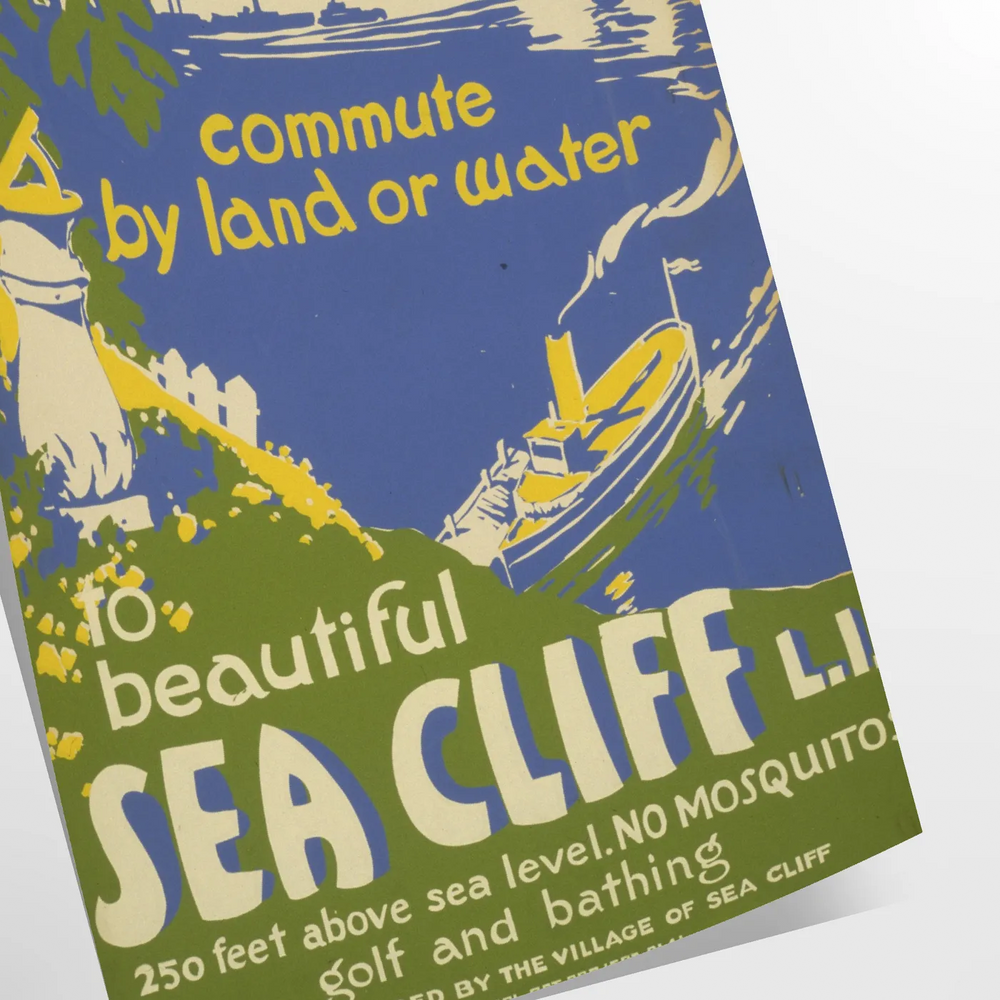 Sea Cliff Travel Poster Print Travel Poster High Quality Frame Premium Print Home Decor Color