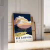 iconic charm vintage travel See America poster stunning gray black artwork perfect wall art gift lovers sizes A4 cm A0 timeless print home office