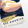 iconic charm vintage travel See America poster stunning gray black artwork perfect wall art gift lovers sizes A4 cm A0 timeless print home office