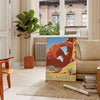 space See America travel art poster vibrant yellow blue hues spirit adventure captivating wall perfect gift enthusiasts sizes A4 cm A0