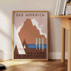 beauty USA See America travel poster gray brown hues wall art unique gift artwork space enthusiasts lovers