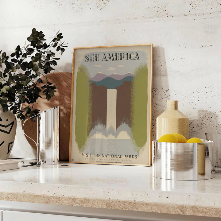 See America Travel Poster Print Travel Poster High Quality Frame Premium Print Home Decor Color