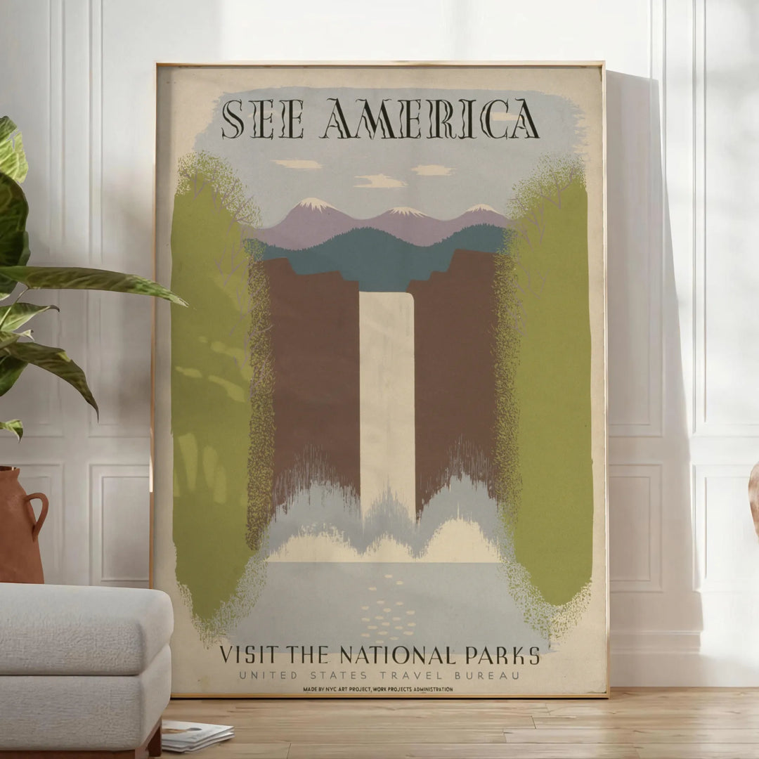 See America Travel Poster Print Travel Poster High Quality Frame Premium Print Home Decor Color