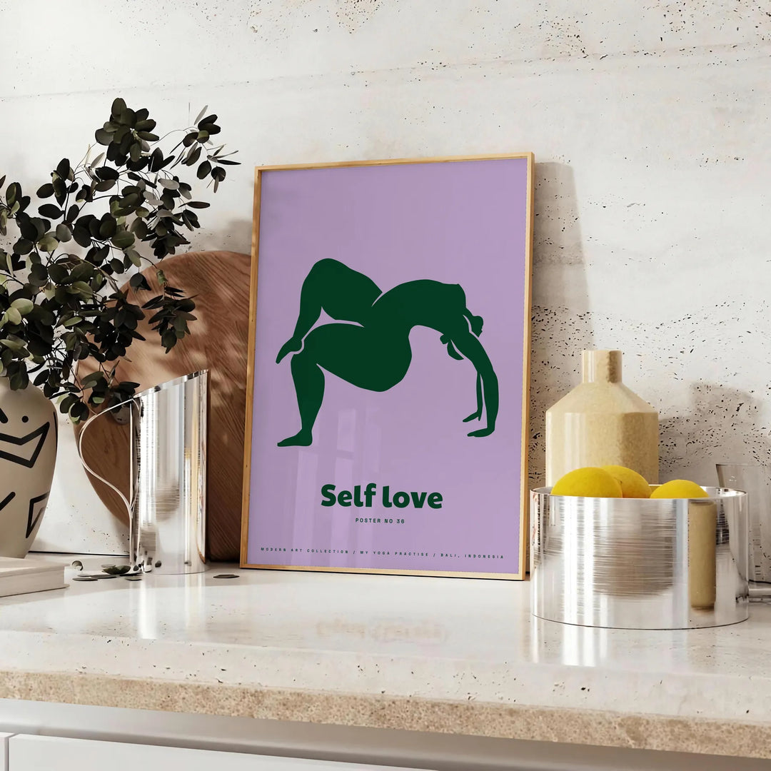 Self Love Yoga Poster Travel Poster High Quality Frame Premium Print Home Decor Color