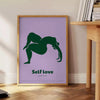 tranquility empowerment Self Love Yoga poster green blue tones wall art thoughtful gift artwork mindfulness positivity unframed version décor