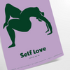 tranquility empowerment Self Love Yoga poster green blue tones wall art thoughtful gift artwork mindfulness positivity unframed version décor