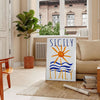 charm Sicily Italy vintage poster vibrant blue orange hues wall art thoughtful gift captivating print touch Mediterranean elegance space sizes A4 cm A0