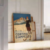winter wanderlust vibrant ski travel poster refreshing green blue hues stunning wall art thrill slopes gift décor sizes A4 cm A0