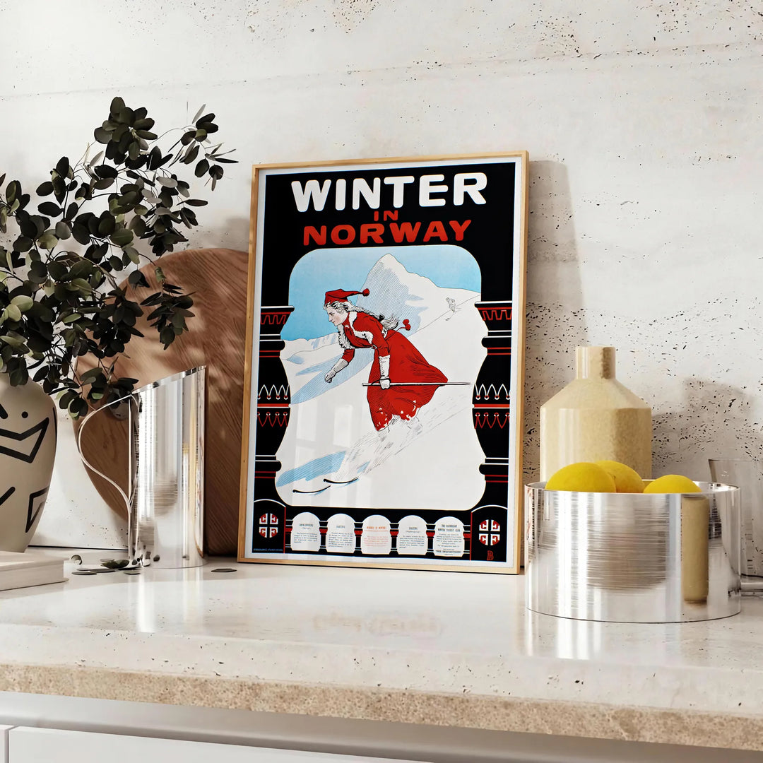 Ski Travel Poster Print 1 Travel Poster High Quality Frame Premium Print Home Decor Color