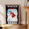 space stunning ski travel poster sleek gray black hues wall art thoughtful gift artwork essence adventure room aesthetic available standalone print option