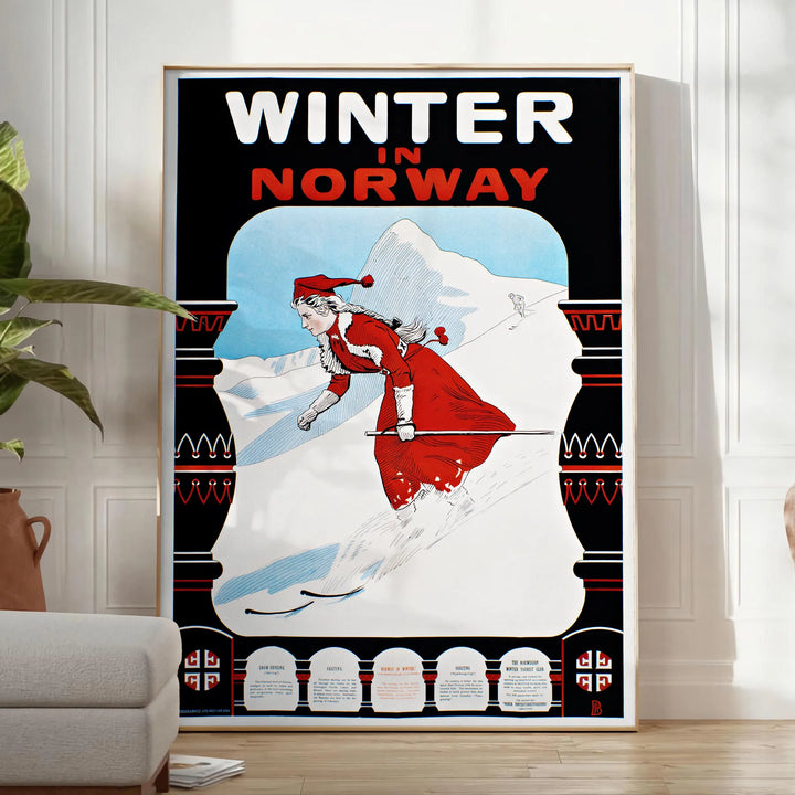 Ski Travel Poster Print 1 Travel Poster High Quality Frame Premium Print Home Decor Color