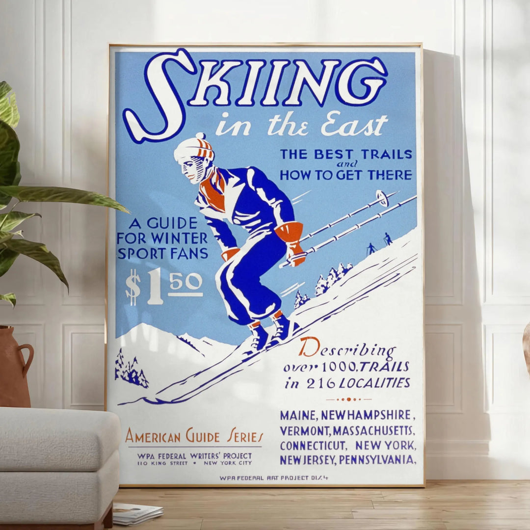 Ski Travel Poster Print Travel Poster High Quality Frame Premium Print Home Decor Color