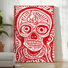 Une affiche captivante design crâne populaire teintes chaleureuses brun rouge décoration cadeau unique version cadre