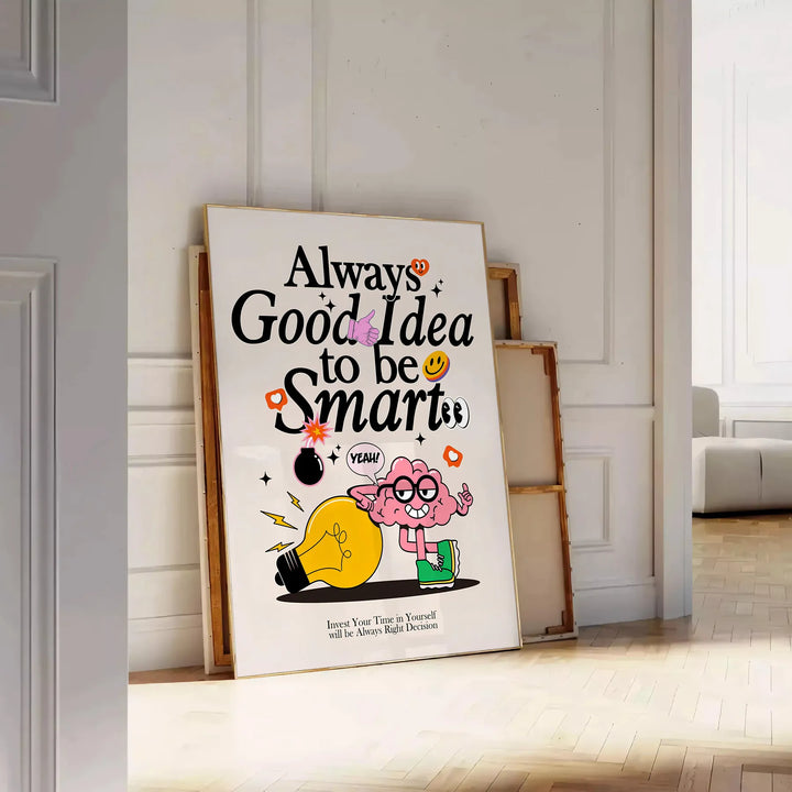 Smart Groovy Poster Travel Poster High Quality Frame Premium Print Home Decor Color