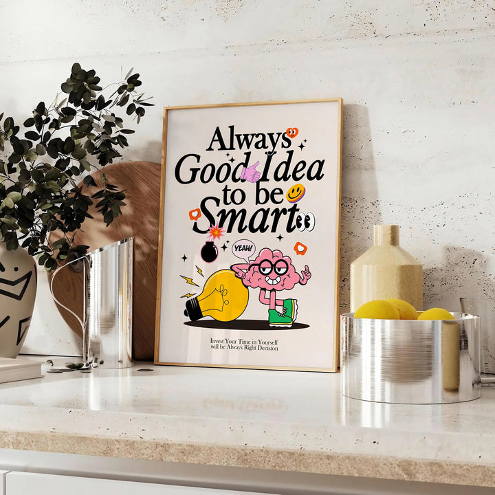 Smart Groovy Poster Travel Poster High Quality Frame Premium Print Home Decor Color