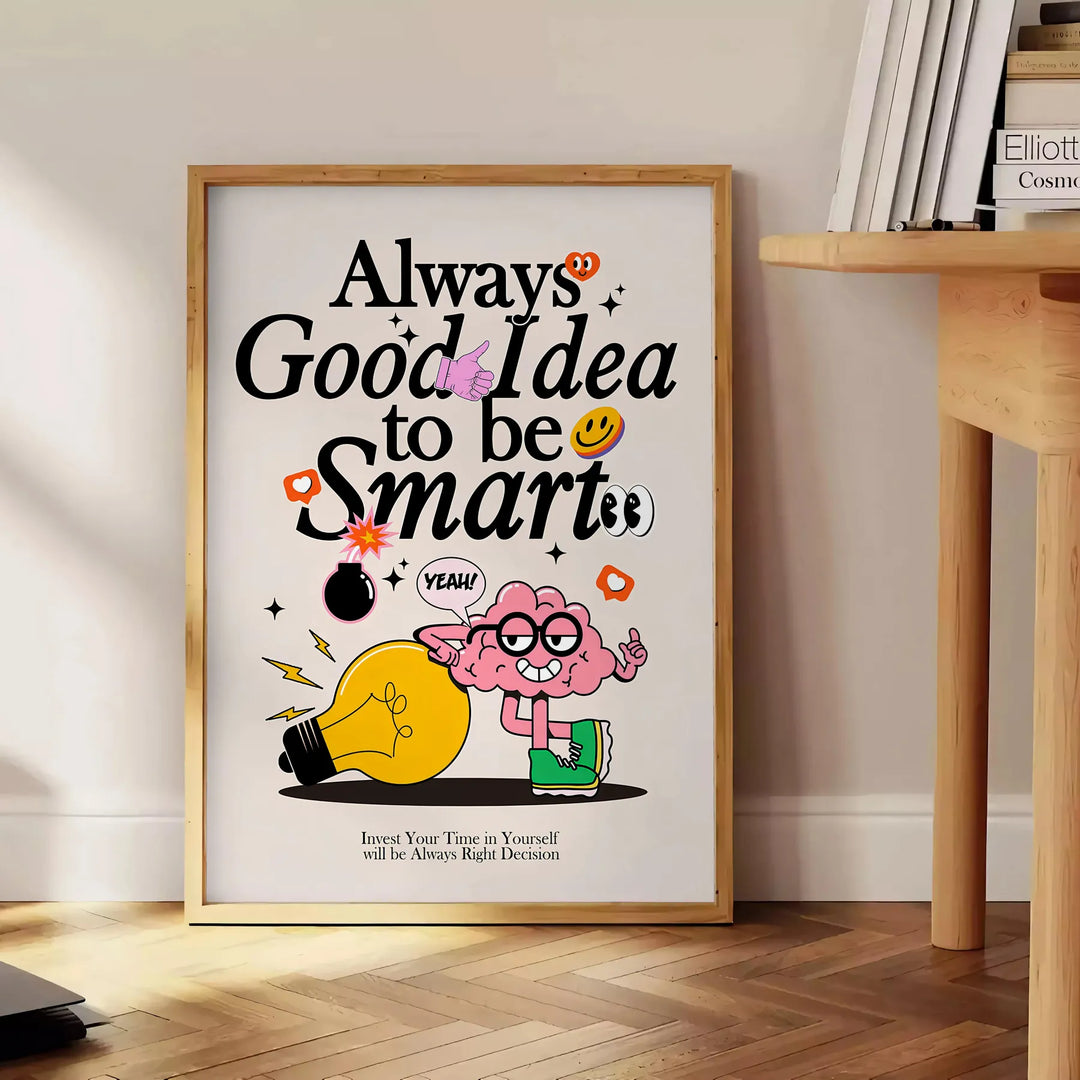 Smart Groovy Poster Travel Poster High Quality Frame Premium Print Home Decor Color