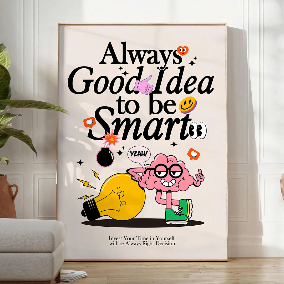 Smart Groovy Poster Travel Poster High Quality Frame Premium Print Home Decor Color