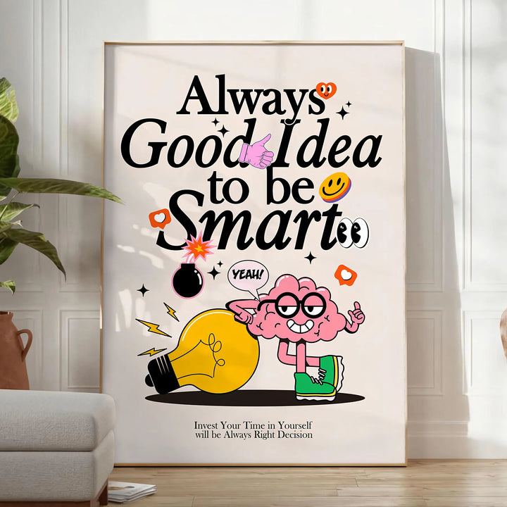 Smart Groovy Poster Travel Poster High Quality Frame Premium Print Home Decor Color