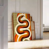 touch nostalgia space midcentury snake poster vibrant orange red hues unique wall art room standout piece thoughtful gift unframed edition decor
