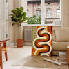 touch nostalgia space midcentury snake poster vibrant orange red hues unique wall art room standout piece thoughtful gift unframed edition decor