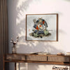 timeless art vintage Japanese soldier poster captivating blend green orange hues wall enthusiasts unique gift historic elegance space frame