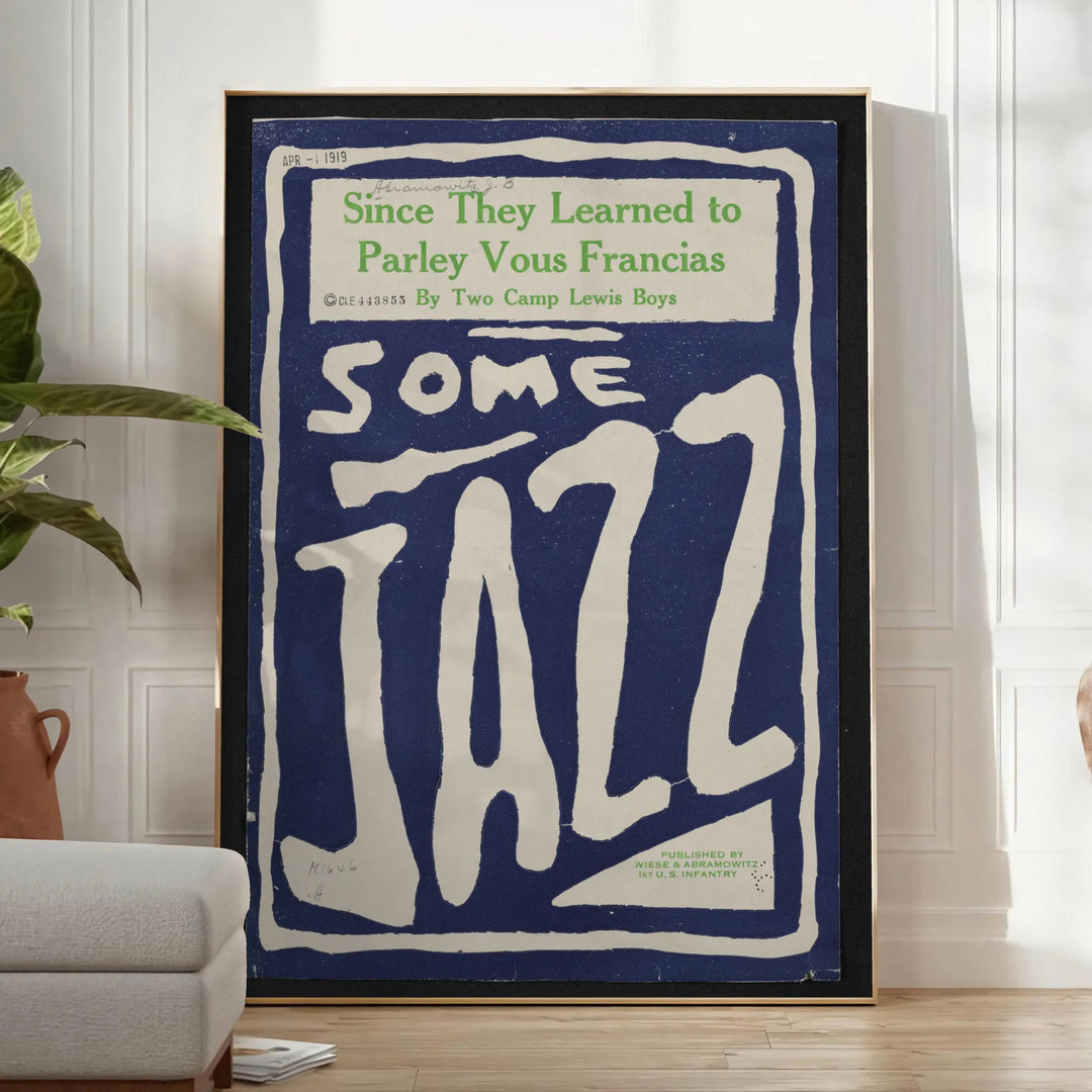 soulful essence jazz stunning gray blue poster perfect piece wall art music lovers unique gift artwork rhythm space sizes A4 cm A0