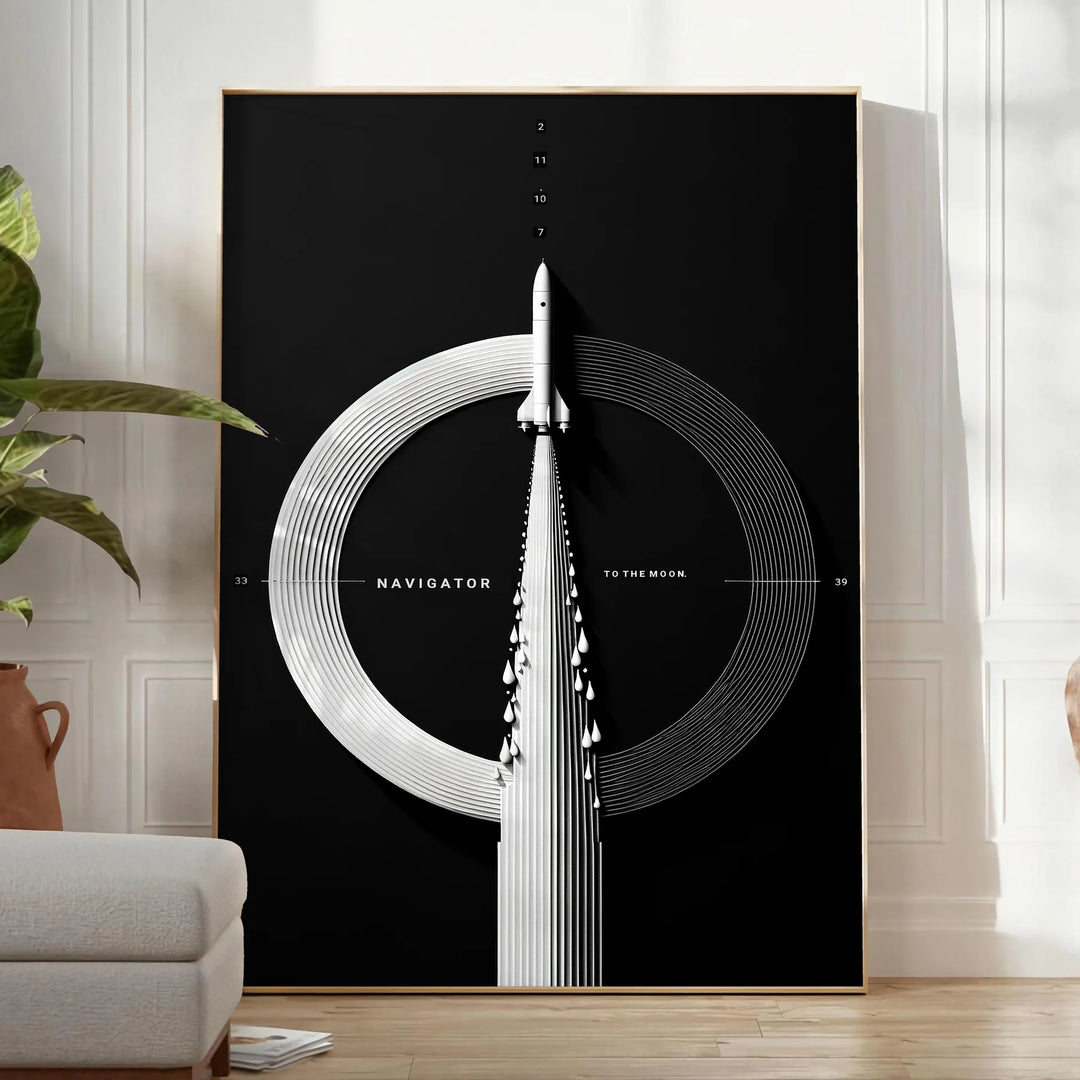 Space Rocket Technology Wall Art Travel Poster High Quality Frame Premium Print Home Decor Color