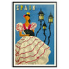 charm vintage Spain captivating poster blue rustic brown tones exquisite wall art perfect gift travel enthusiasts lovers print ready space