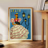 charm vintage Spain captivating poster blue rustic brown tones exquisite wall art perfect gift travel enthusiasts lovers print ready space
