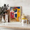 charm Spain vintage travel poster vibrant blue orange hues standout print wall art touch nostalgia space unique gift enthusiasts frames