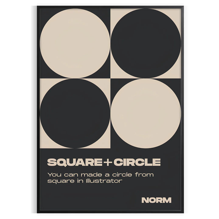 Square Plus Circle Modern Art Print Travel Poster High Quality Frame Premium Print Home Decor Color