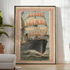 charm Europe state line boat travel poster vibrant green wall art perfect enthusiasts splash color space unique gift stunning artwork available