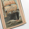 charm Europe state line boat travel poster vibrant green wall art perfect enthusiasts splash color space unique gift stunning artwork available
