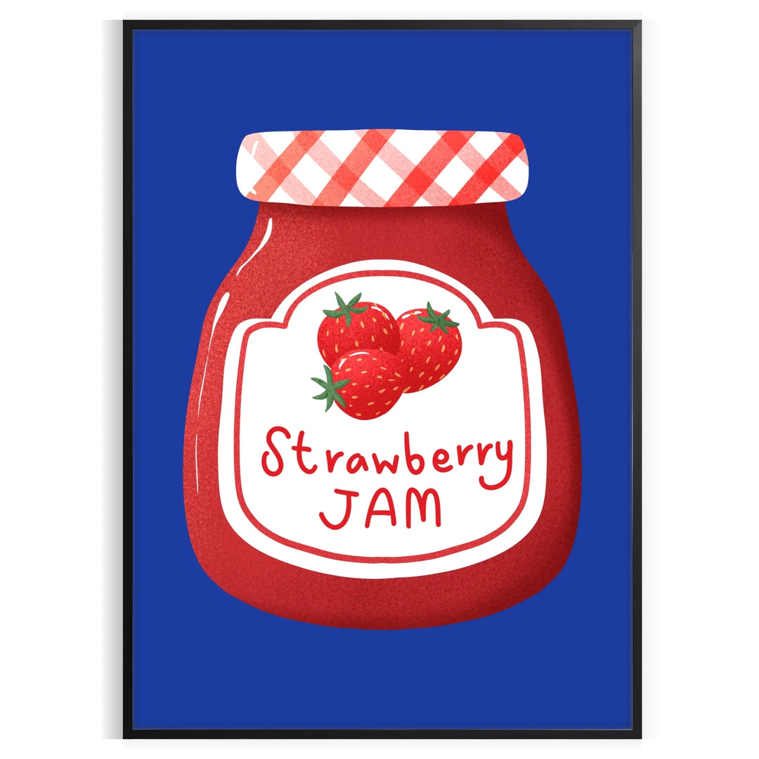 Strawberry Jam Kitchen Art Print Travel Poster High Quality Frame Premium Print Home Decor Color