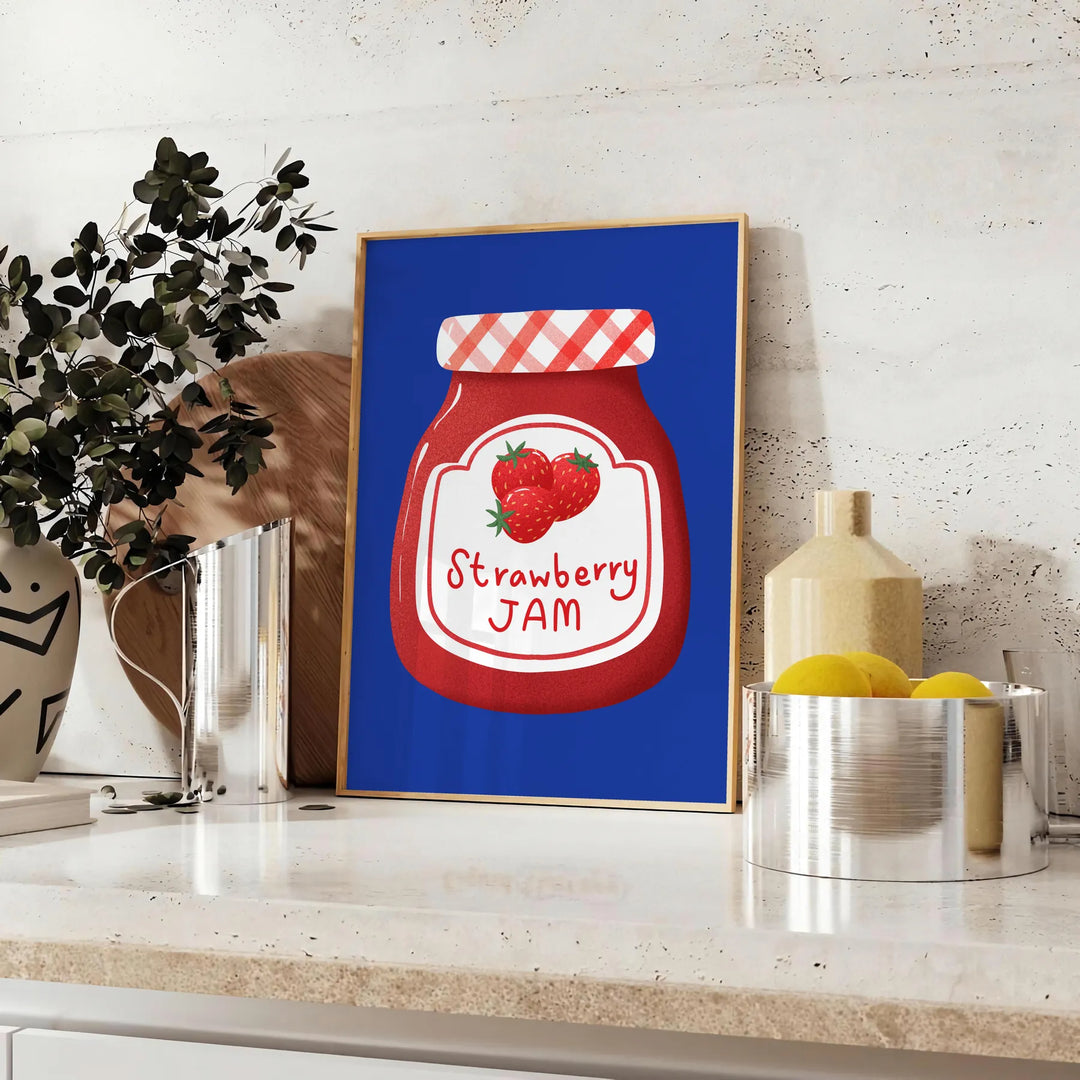 Strawberry Jam Kitchen Art Print Travel Poster High Quality Frame Premium Print Home Decor Color