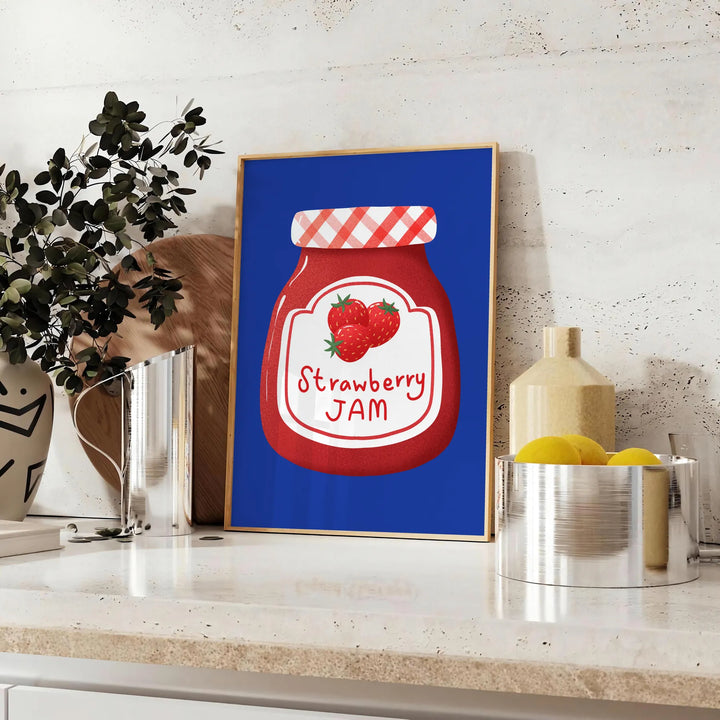 Strawberry Jam Kitchen Art Print Travel Poster High Quality Frame Premium Print Home Decor Color