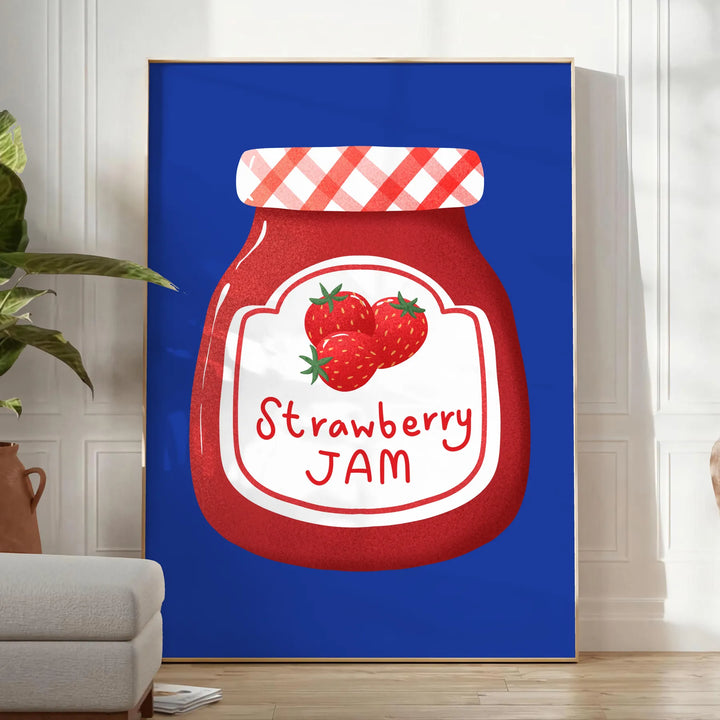 Strawberry Jam Kitchen Art Print Travel Poster High Quality Frame Premium Print Home Decor Color