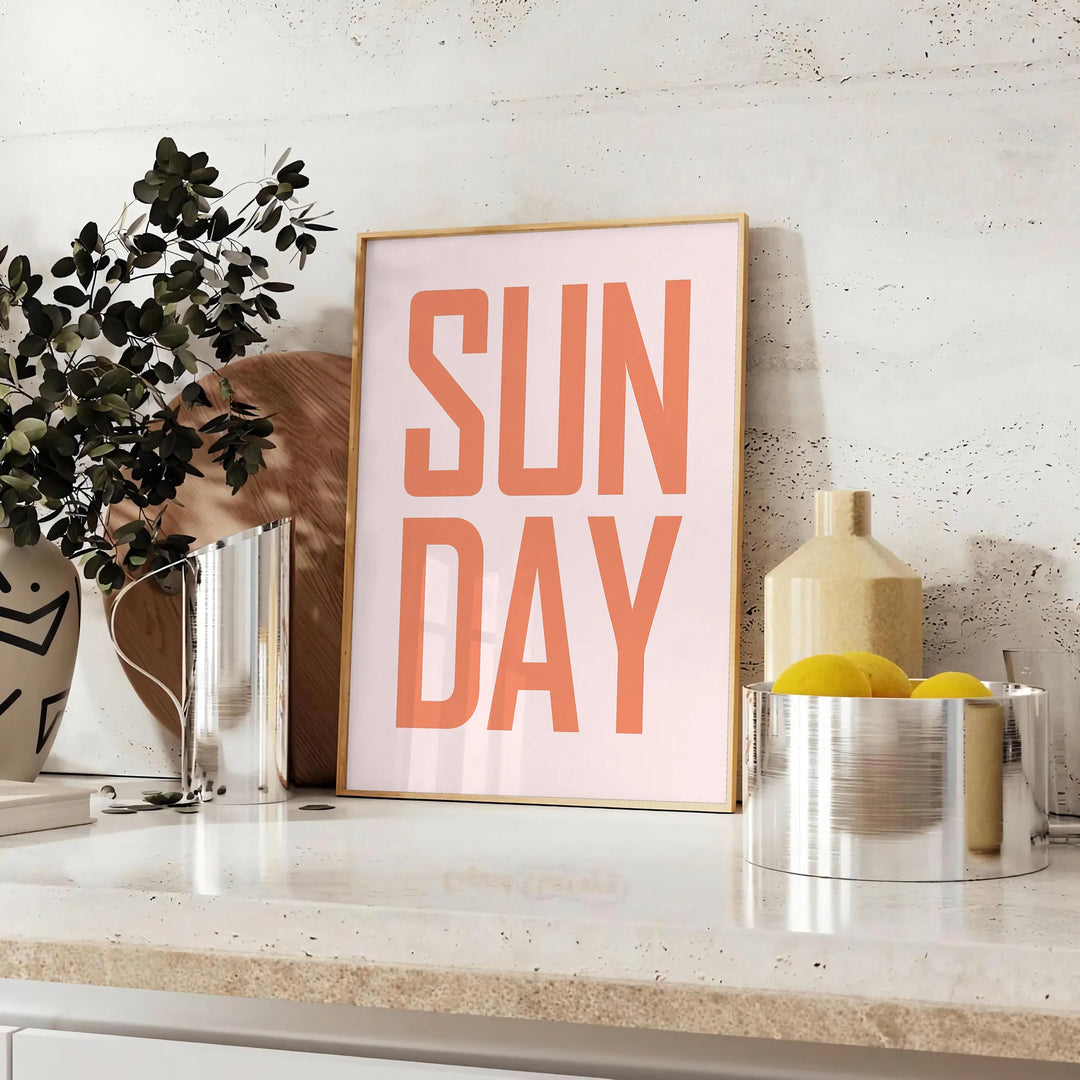 Sunday Motivation Art Travel Poster High Quality Frame Premium Print Home Decor Color