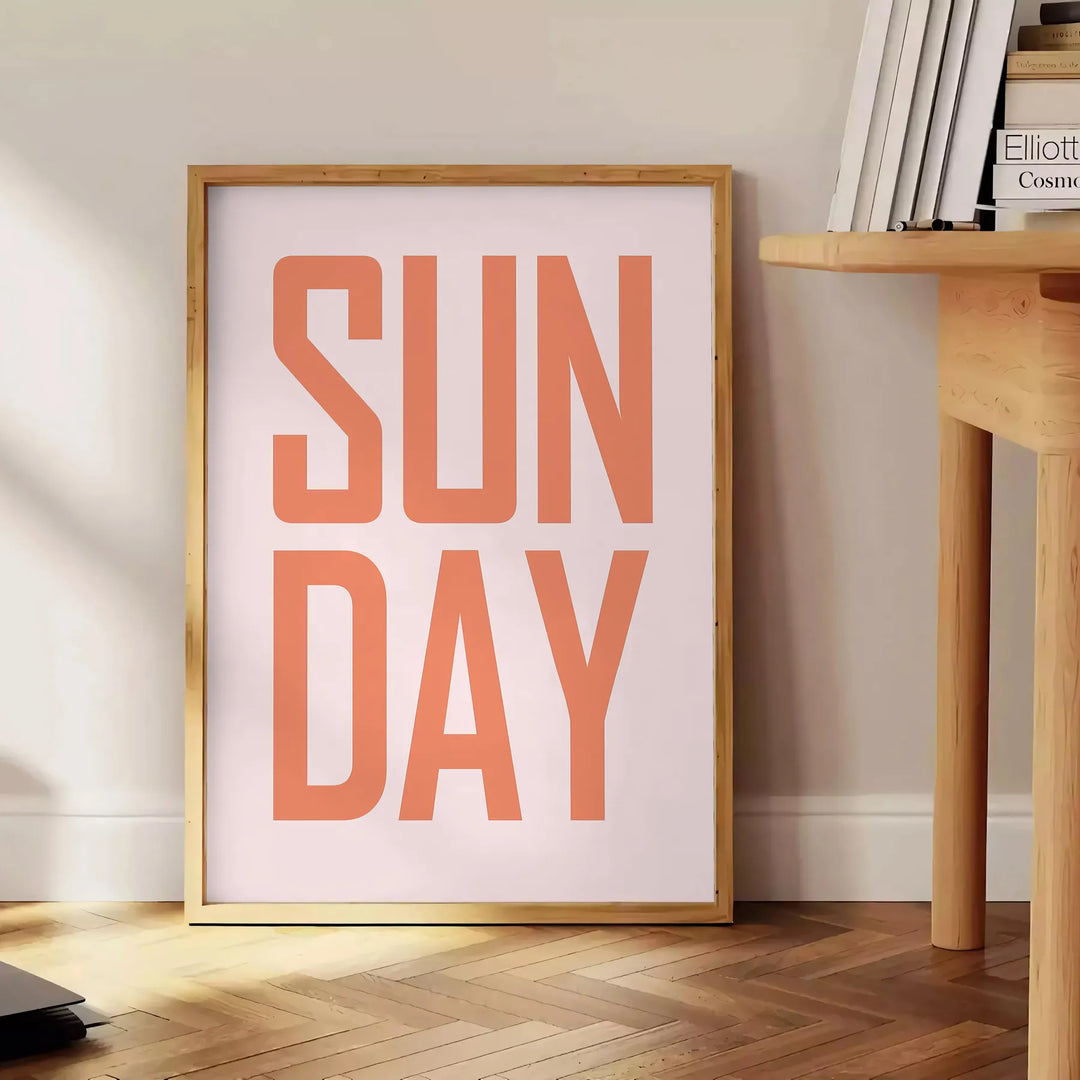 Sunday Motivation Art Travel Poster High Quality Frame Premium Print Home Decor Color