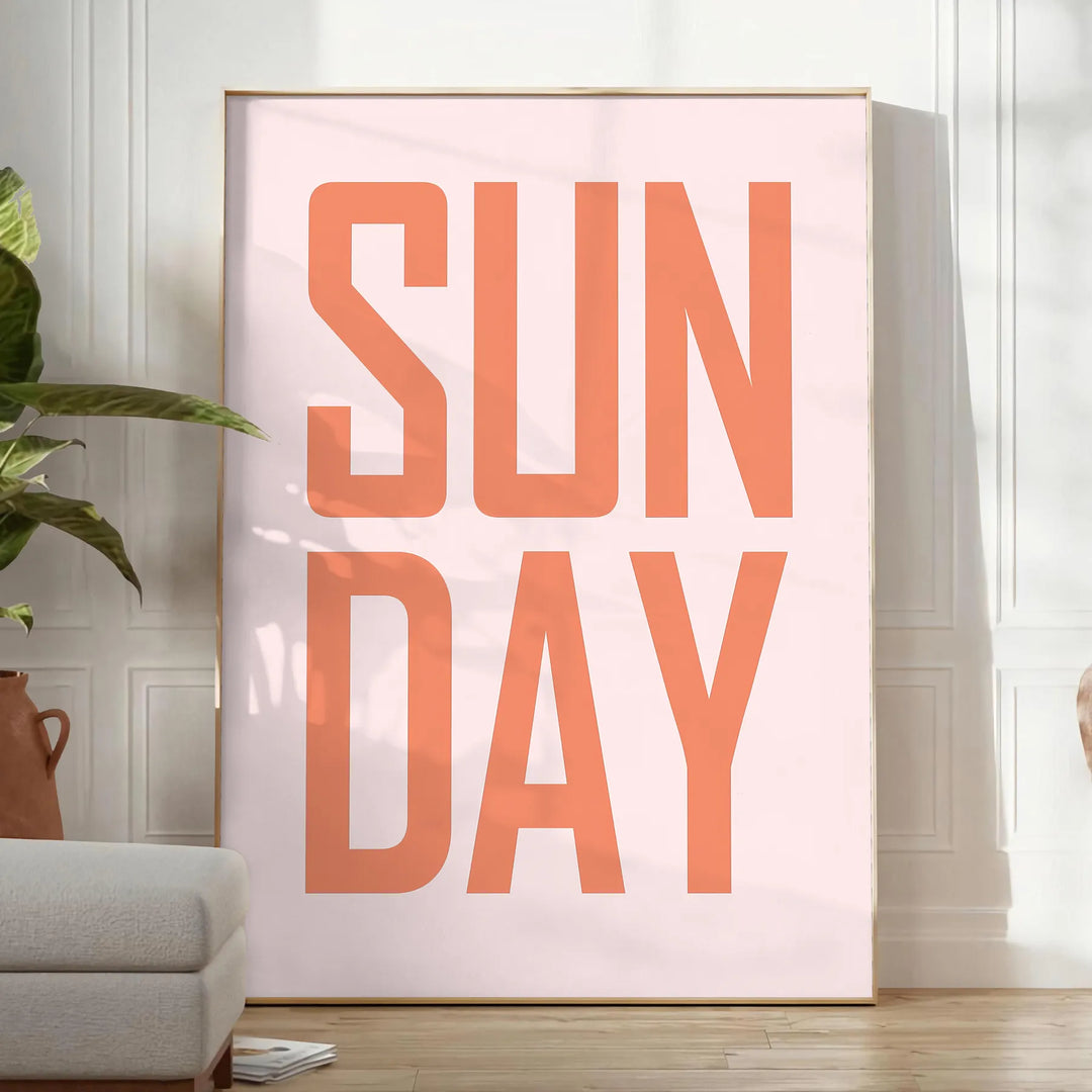 Sunday Motivation Art Travel Poster High Quality Frame Premium Print Home Decor Color