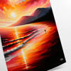 space captivating Sunset Beach Poster vibrant orange green hues wall art stunning artwork serene beauty tropical ideal gift ocean lovers unframed options
