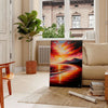 space captivating Sunset Beach Poster vibrant orange green hues wall art stunning artwork serene beauty tropical ideal gift ocean lovers unframed options